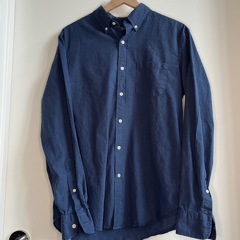 J. Crew Mercantile Lightweight Navy Button-Up Shirt